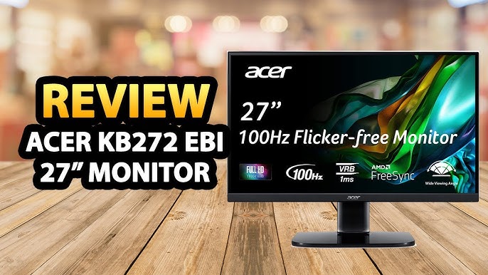 Acer 27” Full HD Monitor, 1920 x 1080, 75Hz Refresh Rate with AMD Radeon  FreeSync, KA272 Bi 