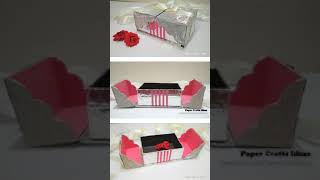 How to Make a Paper Gift Box  Easy DIY Arts and Crafts  Origami Gift Box #shorts