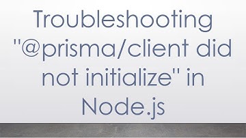 Troubleshooting "@prisma/client did not initialize" in Node.js