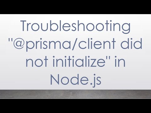 Troubleshooting "@prisma/client did not initialize" in Node.js