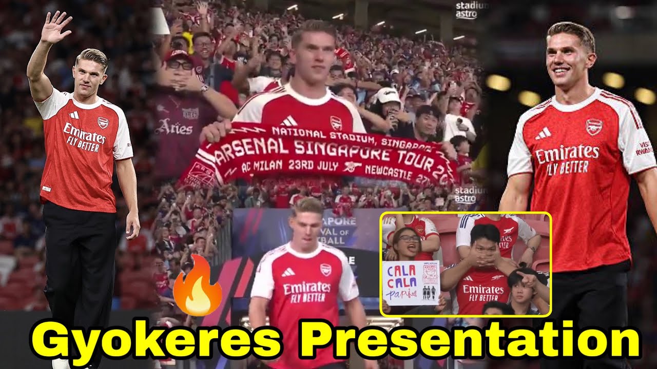 Crazy Scenes🔥Viktor Gyokeres PRESENTATION To Fans in Singapore Stadium🔥Fans Reaction😂