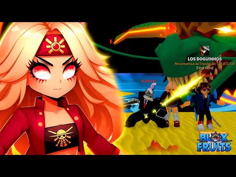 GANHEI uma FRUTA MEGA ROUBADA de PRESENTE no BLOX FRUIT no ROBLOX