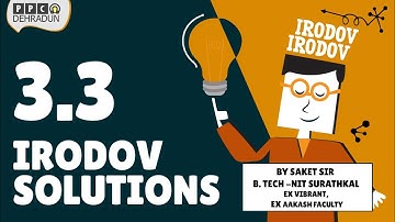 [3.3] - Problems in general Physics by I E Irodov: Solution by Saket Sir