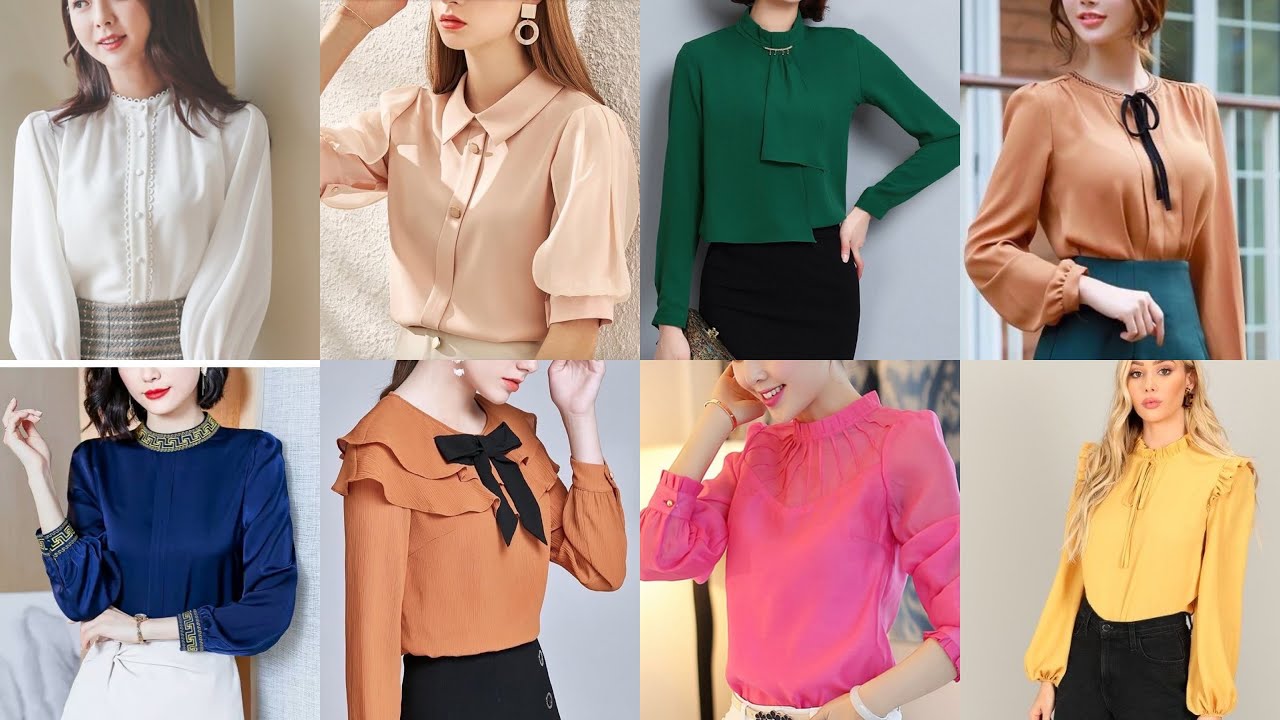 Blusas coreanas || Diseño de blusa de manga de cuarto de ropa oficina || UDV - YouTube