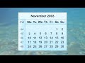 November 2003 Calendar