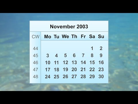 November 2003 Calendar 