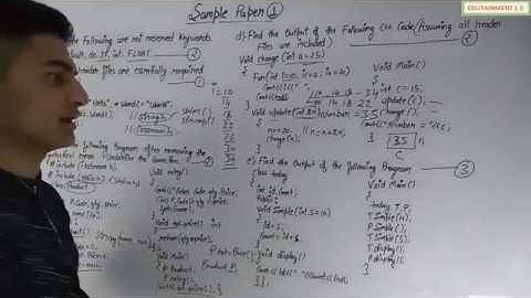 Class 12 Computer Science Sample Paper 2019-20 Completely Solved