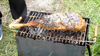 Баранья нога на мангале в фольге Баранья нога на мангале в фольге