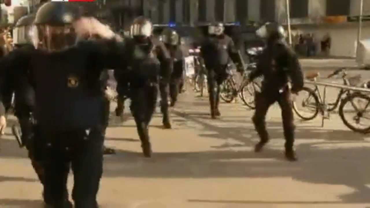 Thousands on the Streets in Spain Madrid Riots - YouTube