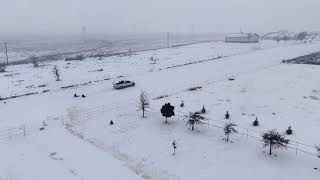 Drone POV: West Texas Snow Day Activities