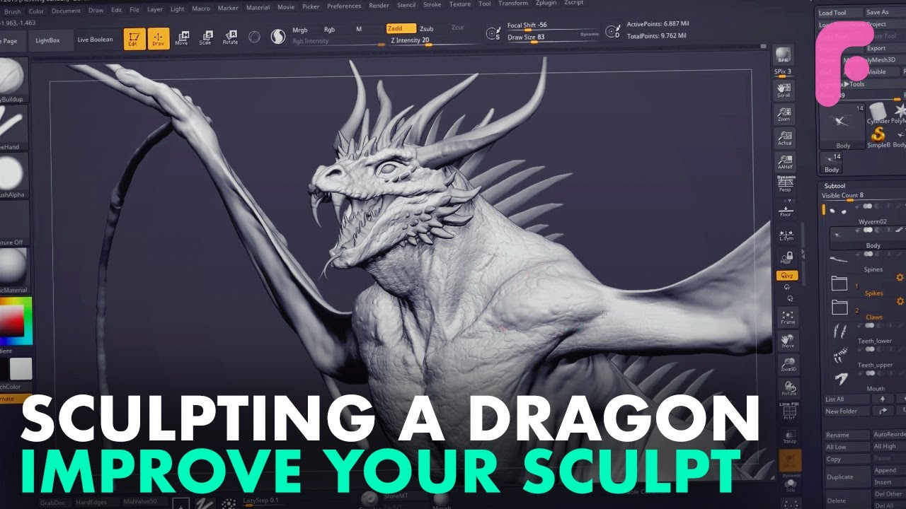 3d dragons zbrush stream tutorial