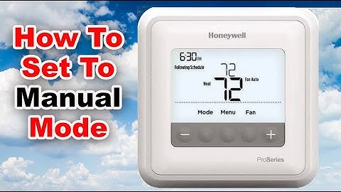 Honeywell Thermostat Manual Only Mode Setup Instructions for T4 Pro