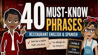 Learn Spanish 🇪🇸 | 40 Essential Spanish Restaurant Phrases (English → Spanish)