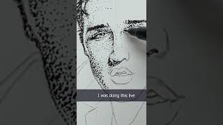 Drawing Elvis using a Stippling Technique for the First Time in 40 years
