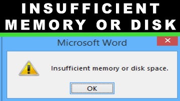 There is insufficient memory or disk space | Word