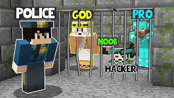 Minecraft Battle: ESCAPING FROM PRISON! NOOB vs PRO vs HACKER vs GOD in Minecraft Animation