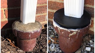 How to fix a gutter downspout cap without concrete