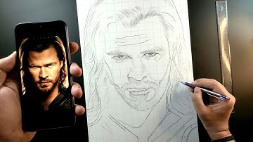 How to draw Thor step by step | Outline tutorial | For beginners