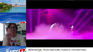 Marko Bošnjak - Poison Cake (LIVE) | Croatia 🇭🇷 | First Semi-Final | Eurovision 2025 #reaction