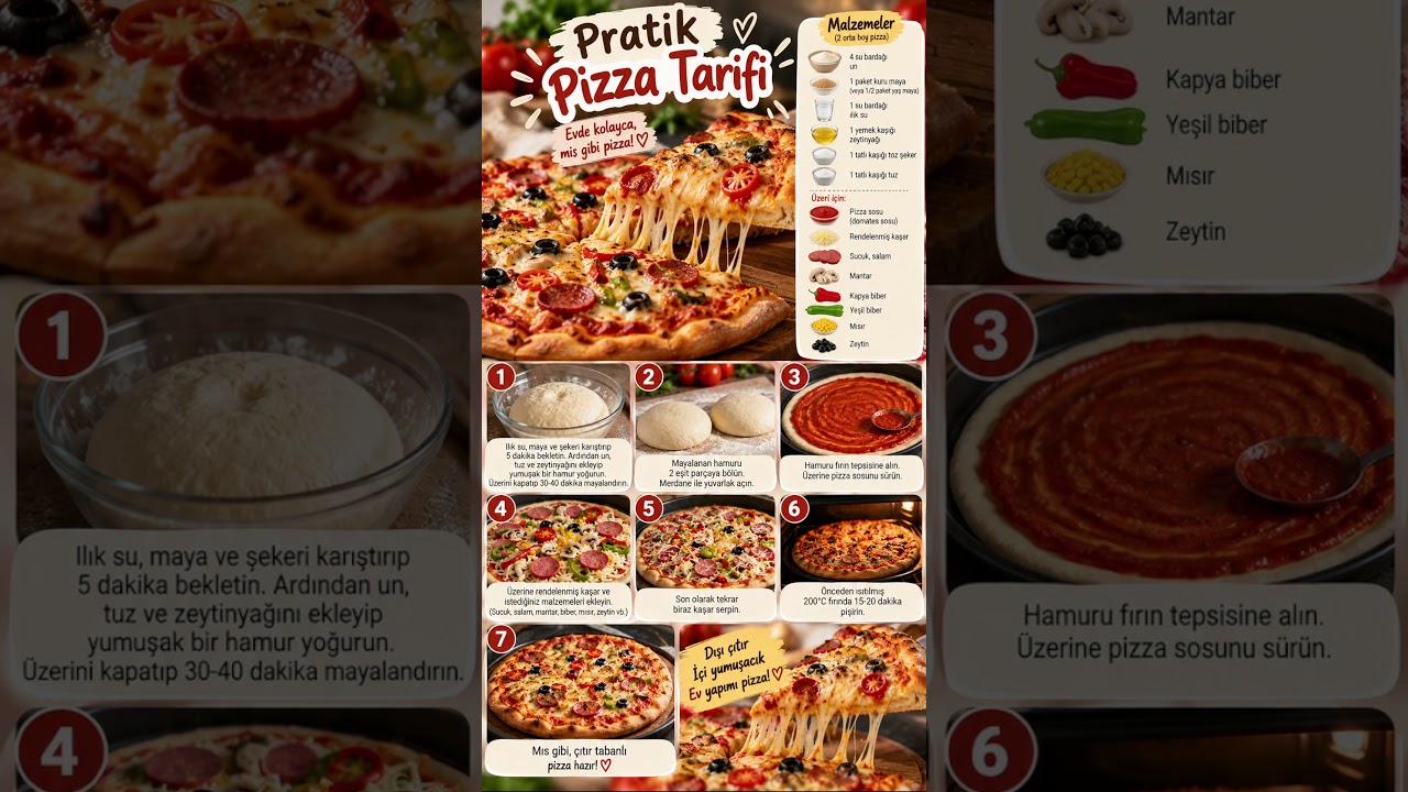 Evde Pizza Keyfi! 🍕🔥 Dışı Çıtır, Bol Peynirli Pizza Tarifi #kpop