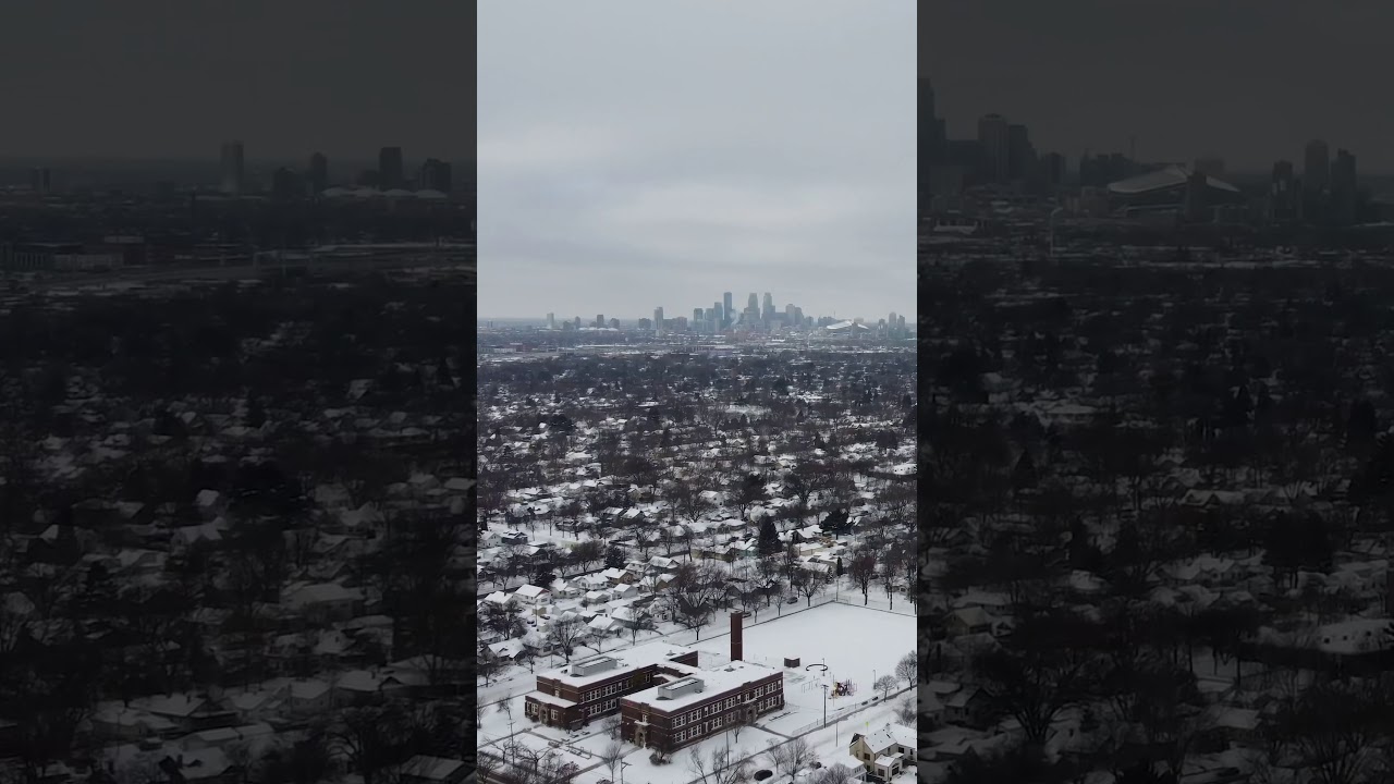 South Minneapolis Drone Footage in Winter | Aerial View [4K]