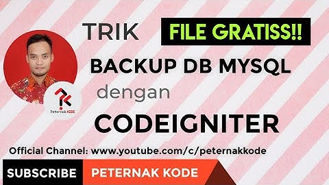 💽 Cara Backup DB dengan Codeigniter