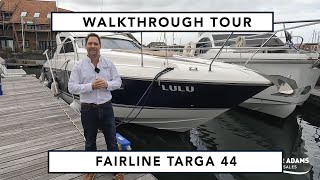 Fairline Targa 44 Walkthrough Tour  New IPS500 Long block Engines  Stunning Cabin Cruiser!