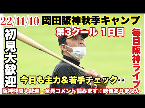 【阪神秋季キャンプライブ】第3クール1日目 22/11/10 新生岡田阪神のキャンプを徹底解説 #阪神タイガース #阪神キャンプ ＃プロ野球キャンプ　初見さん大歓迎　コメント大歓迎