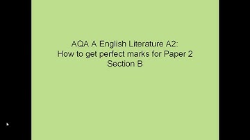 AQA A2 Lit Paper 2 Section B: Understanding the  Markscheme to Achieve Perfect Marks