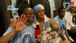 Manchester City dressing room post match | FA Cup final - Manchester City vs Stoke 14-05-11