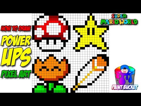 Super Mario World Power Ups How To Draw Super Nintendo Pixel Art Sprites Step By Step