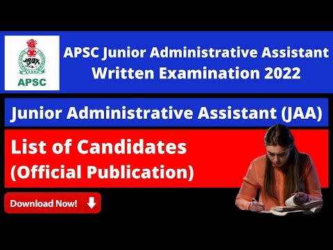 APSC JAA Written Exam 2022: List of Candidates (Official Publication)