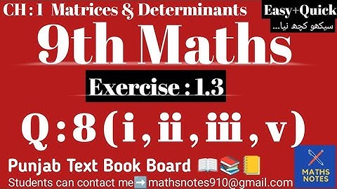 Class 9th Maths Chapter No 1 | Exercise 1.3 | Q#8 (i) (ii) (iii) and (v) | 9th maths | 9th Sci Maths
