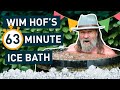 Wim Hof takes a 63-minute long ice bath for his 63rd birthday ❄️🎂