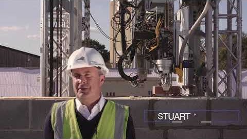 Bricklaying robot in action