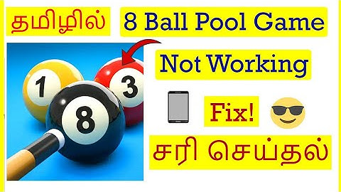 How to Fix 8 Ball Pool Game Not Working Problem in Mobile Tamil | VividTech