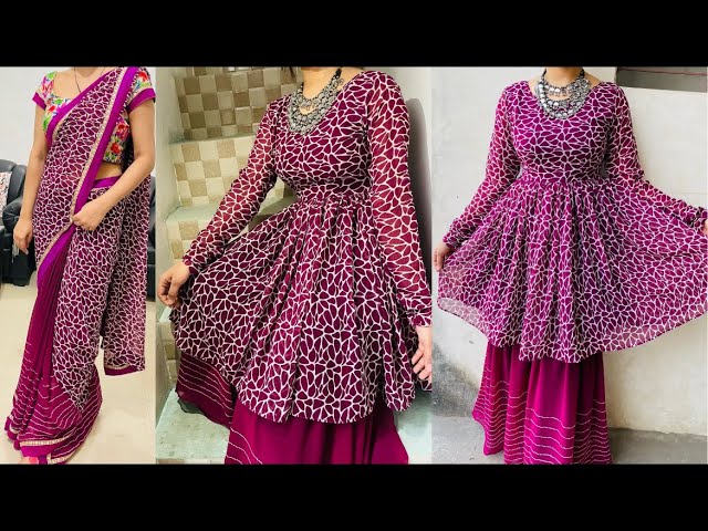 21 Kurti from old saree designs || Saree reuse Ideas | Saree designs, Frock  for women, Designer dresses indian