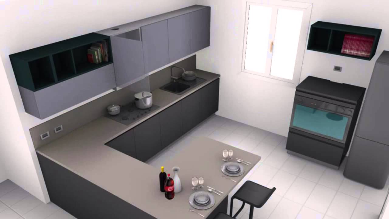 Cucina allegra con penisola demartini mobili youtube Cucina a penisola
