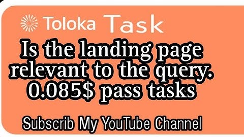 Is the landing page relevant to the query. 0.085$ pass tasks