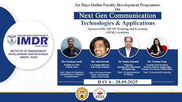 IMDR | ATAL FDP Day 6 | Next Generation Communication : Technologies & Applications | Feedback