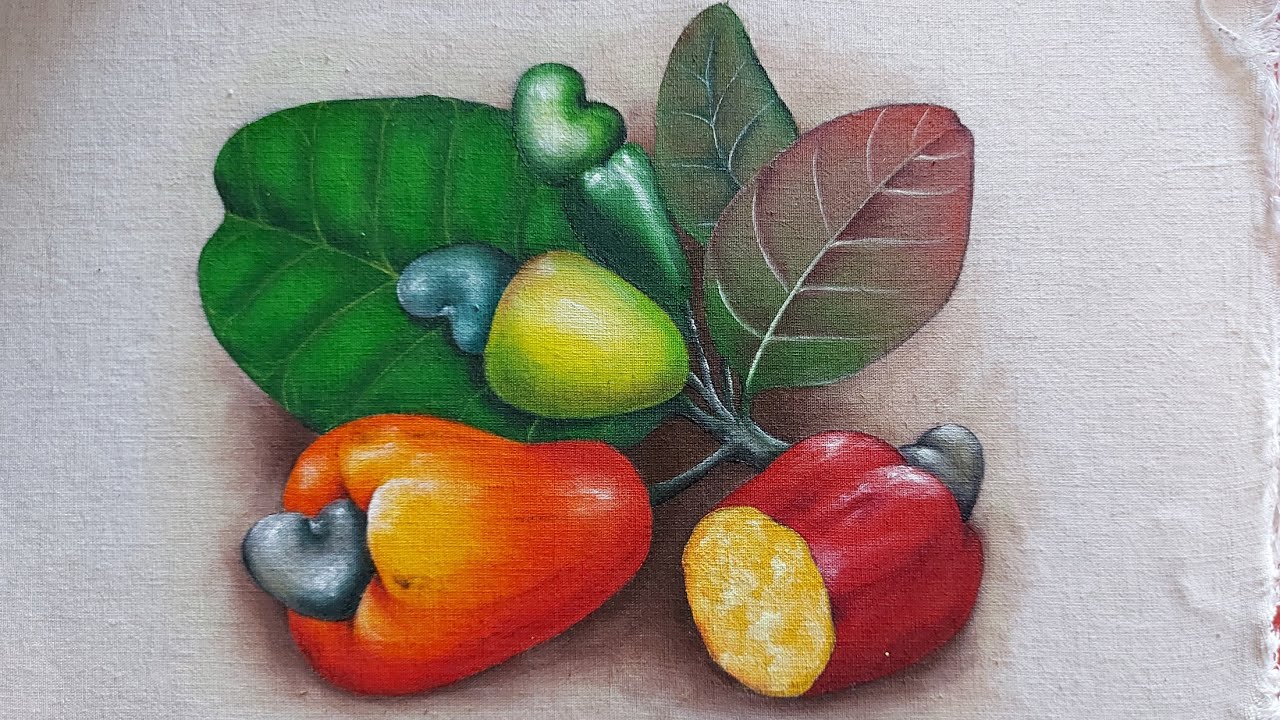 Pintura de cajus e folhas