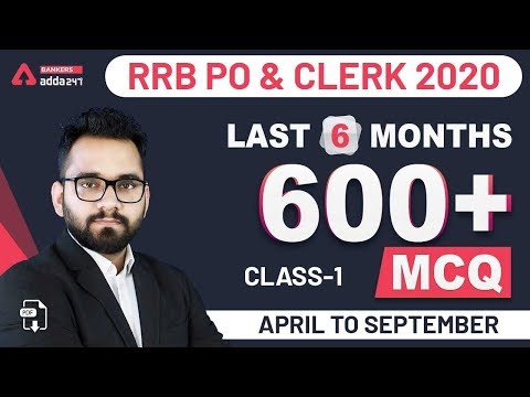 Last 6 Months Current Affairs 2020 | Best 600+ Current Affairs MCQ for RRB PO & Clerk 2020