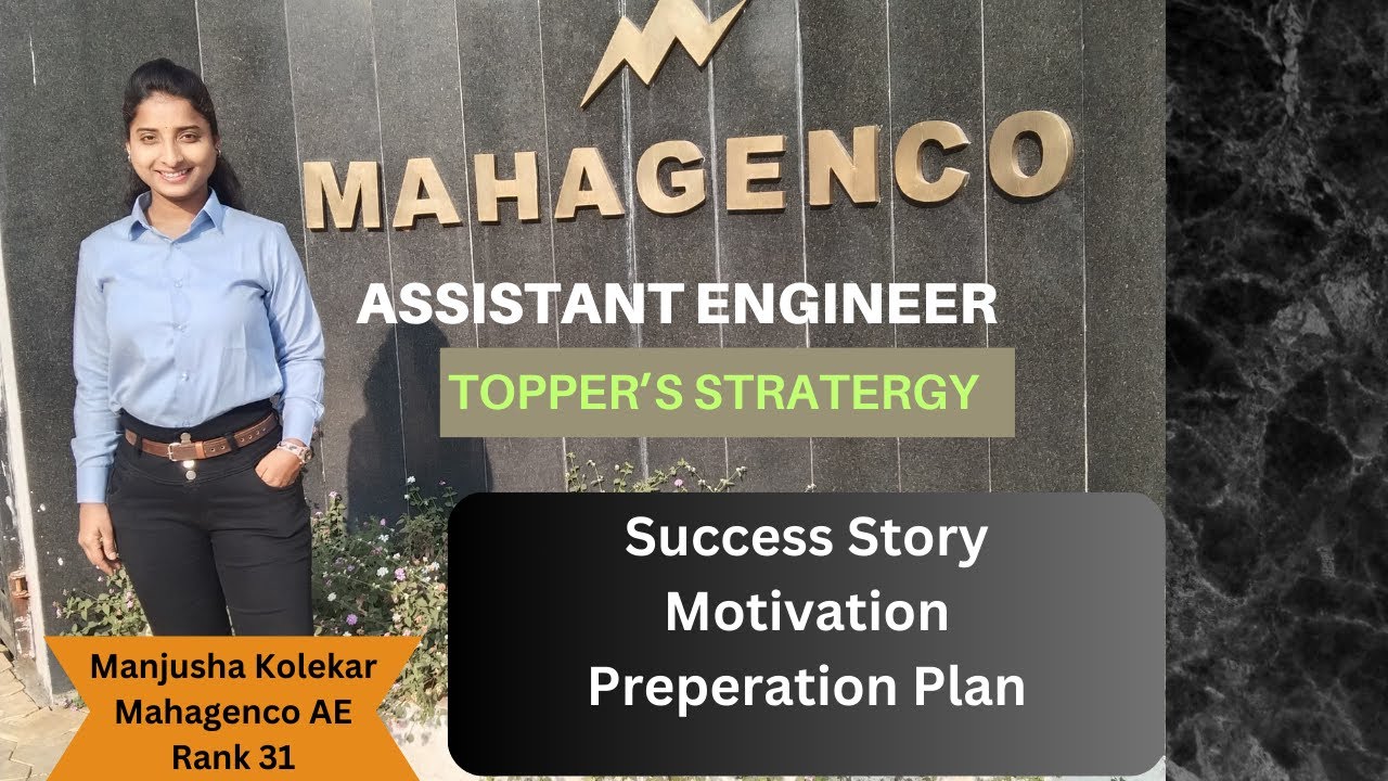 Toppers Talk | Manjusha Kolekar MAHAGENCO AE RAnk 31 |