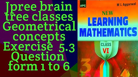 #class 6 #mlaggarwal chapter 5 basic #geometrical concepts   exercise 5.3 question 1,2,3,4,5,6 #math