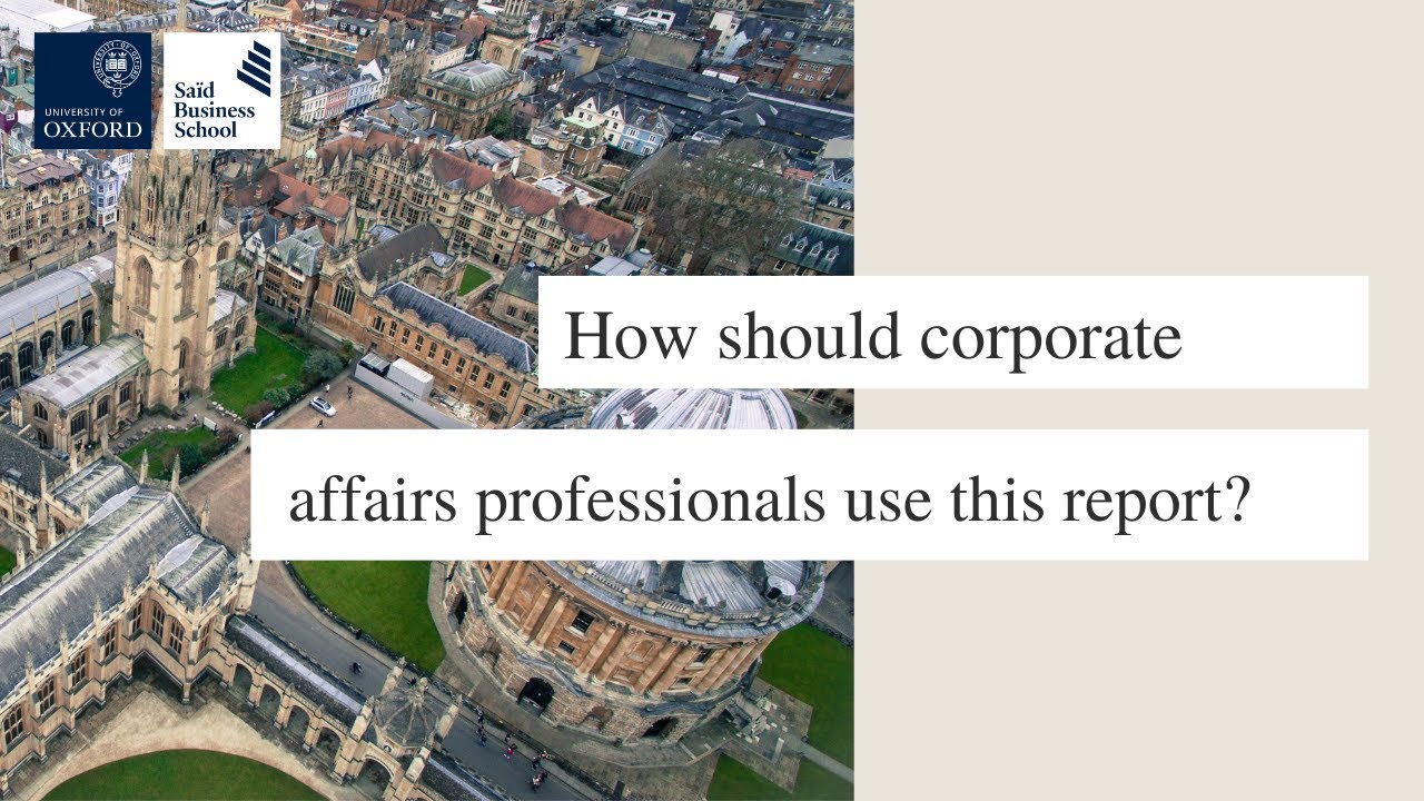 How should corporate affairs professionals use this report?