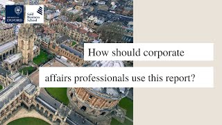 How should corporate affairs professionals use this report?