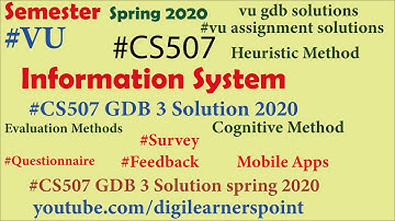 CS507 GDB 3 solution 2020-Spring Semester-VU-Information System