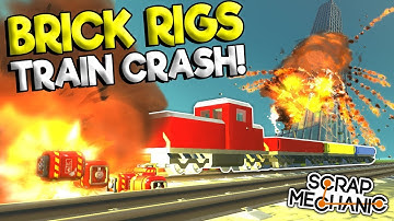 TRAIN EXPLOSION & BRICK RIGS TOWER SURVIVAL?!? - Scrap Mechanic Update Gameplay - Explosion Update