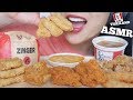 ASMR KFC THAILAND NUGGETS CHICKEN WING ZINGER BURGER + CHEESE SAUCE (EATING SOUNDS) | SAS-ASMR