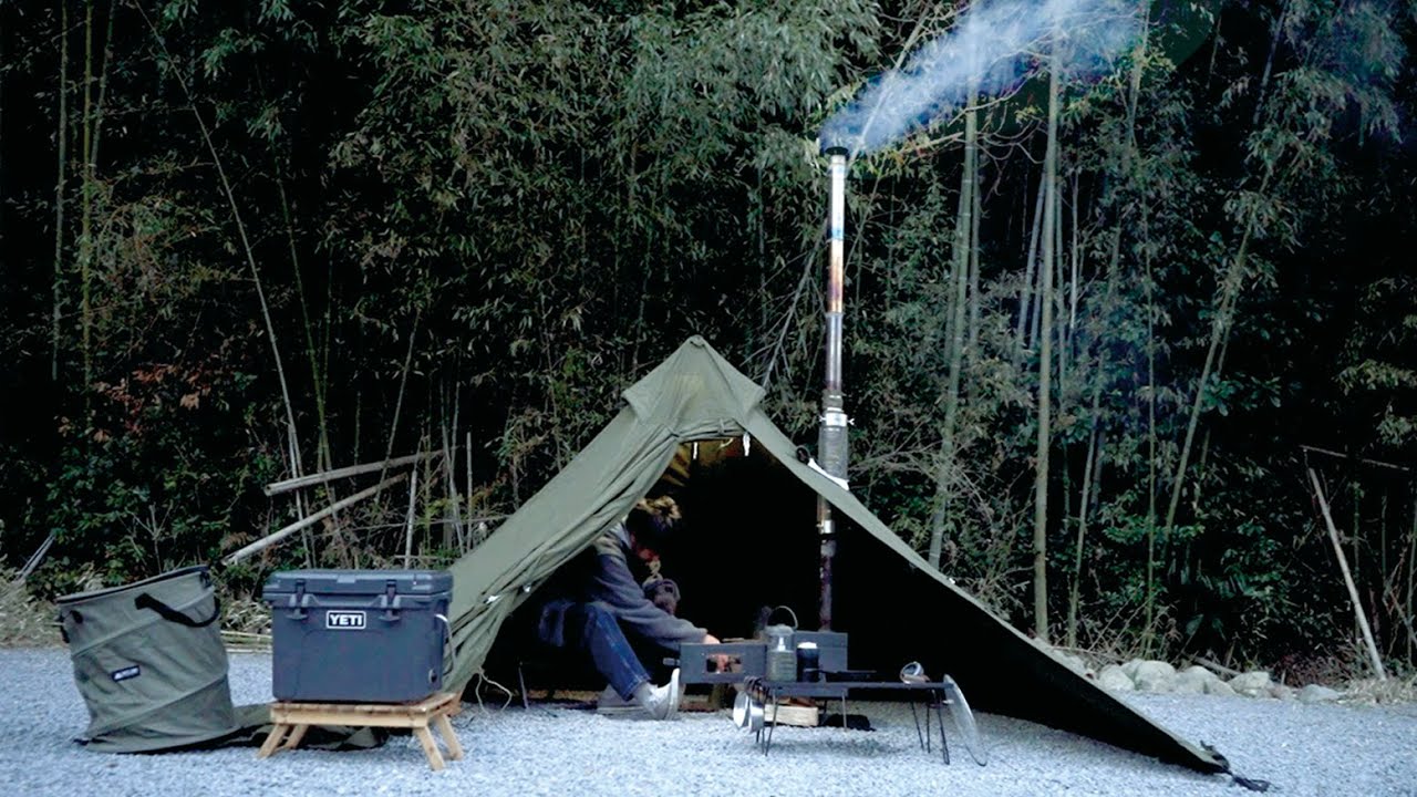 Комфортный зимний кемпинг с дровяной печью